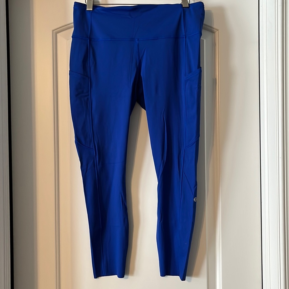 Lululemon cobalt blue running tights. Size 10.